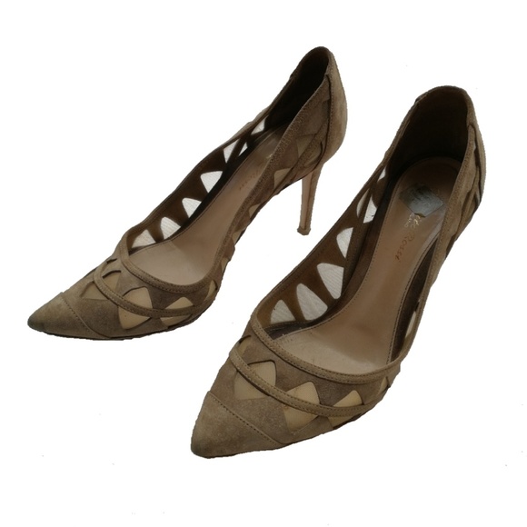 Gianvito Rossi Shoes - Gianvito Rossi Beige cut out mesh Heels, size 9
